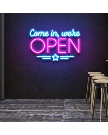 Customize Come In, We're Open welcom Led Neon Signs