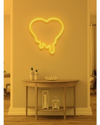 Dripping heart Neon Light Love Melting in Warmth and Affection