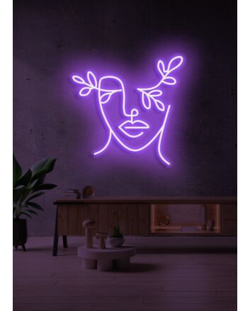 Flower face Neon Bloom Merging Nature with Human Beauty