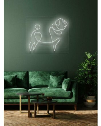 Pug Neon Quirkiness and Charm in a Bright Display