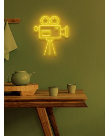 Video camera Neon Spotlight on Cinematic Passion