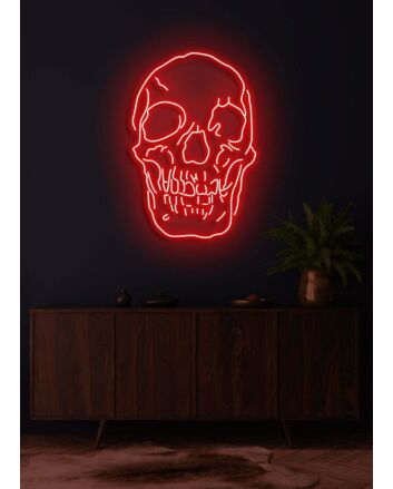 Skull Neon Skilt Edgy Neon Art for a Bold Statement