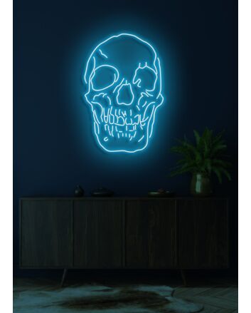 Skull Neon Skilt Edgy Neon Art for a Bold Statement