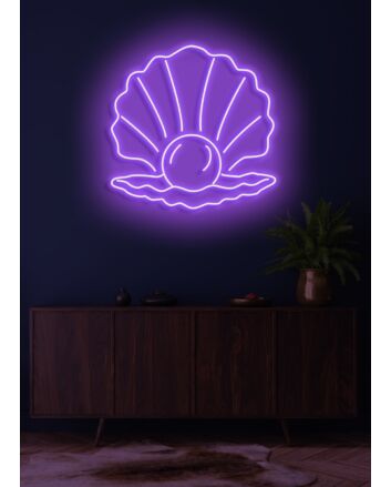 The Pearl Neon Skilt Elegant Glow Symbolizing Rarity and Beauty