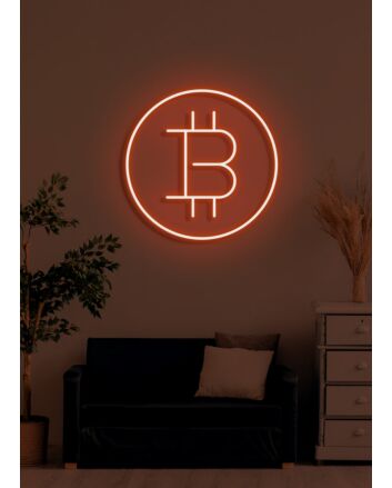 Bitcoin Neon Dazzling Symbol of the Digital Age&#039;s Currency Revolution