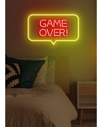 Game Over Neon Concluding Statement in Gaming