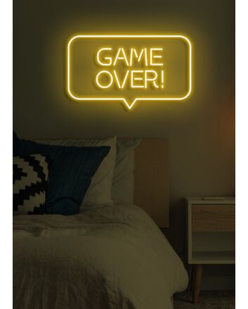 Game Over Neon Concluding Statement in Gaming
