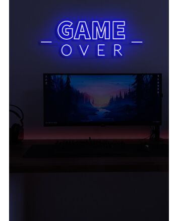 Game Over Neon Final Curtain for Gaming Sessions