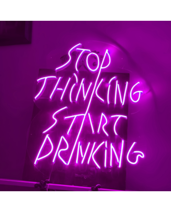 Stop Thinking Neon Prompt to Action