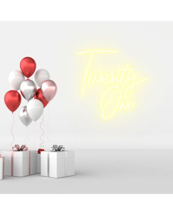 Twenty One Celebrating Legal Age with Neon Flair