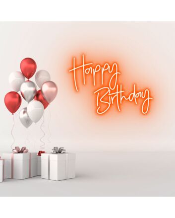 Happy Birthday Illuminate the Special Day with Joyful Neon