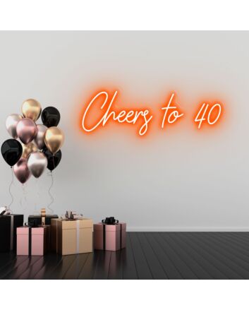 Cheers to 40 Neon Sign Toasting to Four Fabulous Decades