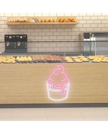 Original Ice Cream Cup Classic Neon Sign for Ice Creameries