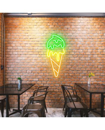 Double Scoop Ice Cream Fun Neon Display for Ice Cream Stands