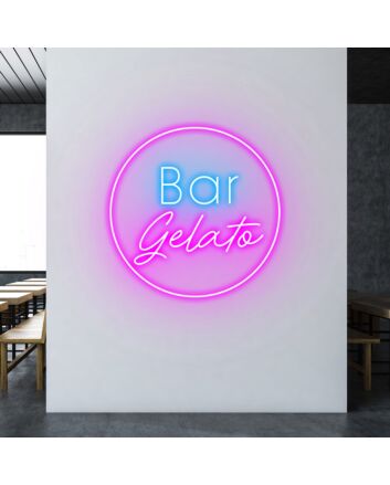 Customize Gelato Bar Creamy Neon Glow for Gelato Shops