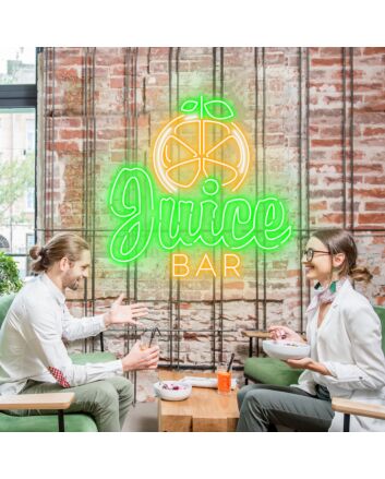 Customize Juice Bar Orange Vibrant Neon for Lively Juice Bars