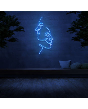 Face Profile Line Draw Artistic Elegance in Neon Form