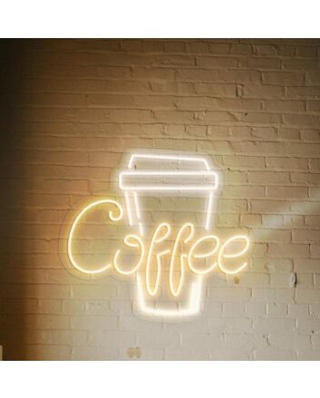 Customize Coffee Cup Enhance Your Mornings with Inviting Neon