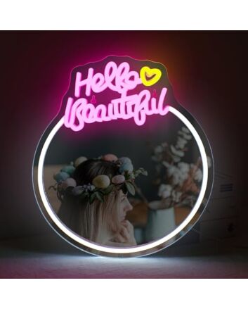 Captivating Hello Beautiful LED Neon Mirror Sign