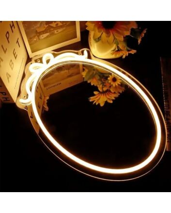 Elegant Oval LED Neon Mirror Sign