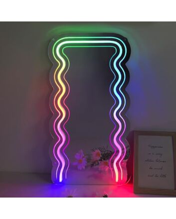Vibrant Rectangle Colorful LED Neon Mirror