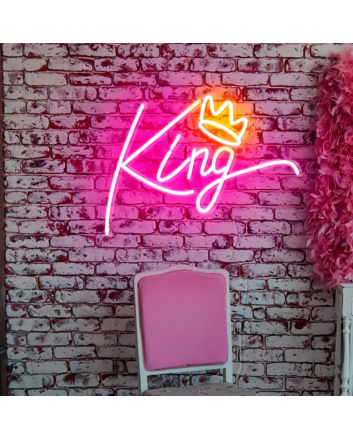 King Crown Neon Sign Illuminate Your Space with Majestic Royalty