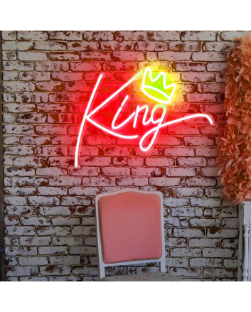 King Crown Neon Sign Illuminate Your Space with Majestic Royalty