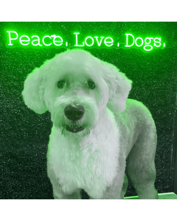 Peace Love Dogs: Illuminate Your Passion for Canine Companions with Our Neon Sign!