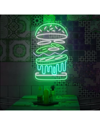Burger: Light Up Your Space with Neon Flavor