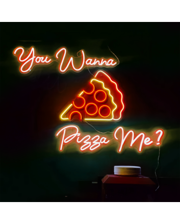 Customize You Wanna Pizza Me: Light Up Your Space with Neon Humor