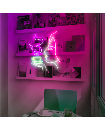 Hot Coffee: Illuminate Your Space with Neon Warmth