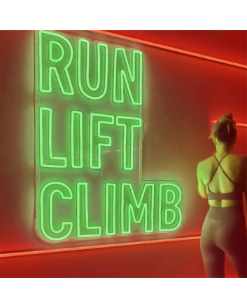 Run Lift Climb Gym: Illuminate Your Space with Neon Fitness