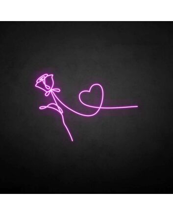 &#39;Rose and heart&#39; neon sign