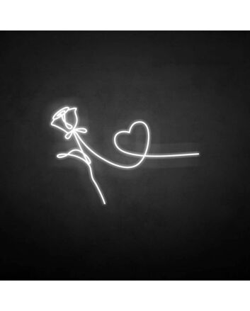 &#39;Rose and heart&#39; neon sign