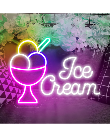 Customize Creamy Delight Ice Cream Cup Neon Sign