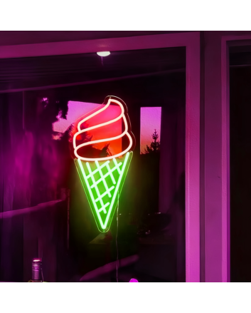 Summer ScoopsLuscious Ice Cream Neon Sign