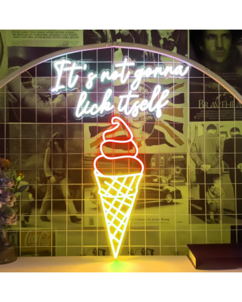 Customize Frozen Delight Oasis Ice Cream Solves Everything Neon Sign