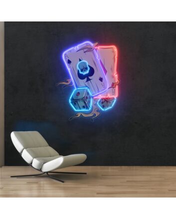 Gambling Poker Led Neon Acrylic Artwork