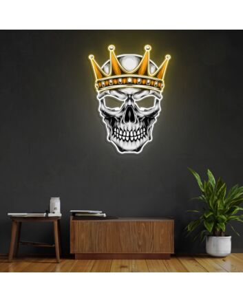 Skull With Crown Neon Sign X Acrylic Artwork