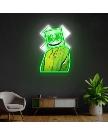 X Mask Cartoon Neon X Acrylic Artwork