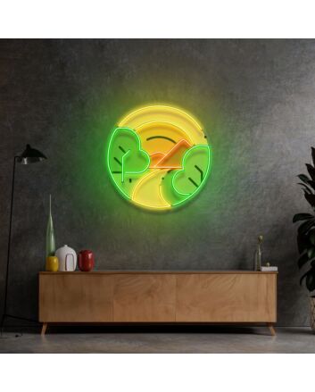 Sun Dawn On Mountains Led Neon Sign Light Pop Art