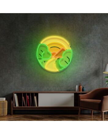 Sun Dawn On Mountains Led Neon Sign Light Pop Art
