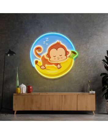 Sleeping Monkey Led Neon Acrylic Artwork
