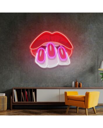 Sexy Hands On Lips Led Neon Sign Light Pop Art
