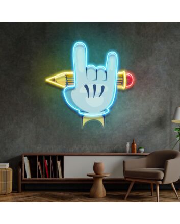 Rock Hand Led Neon Sign Light Pop Art