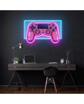 Pink Controller Led Neon Acrylic Artwork