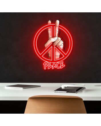 Peace Sign Neon Sign X Acrylic Artwork