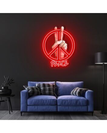 Peace Sign Neon Sign X Acrylic Artwork