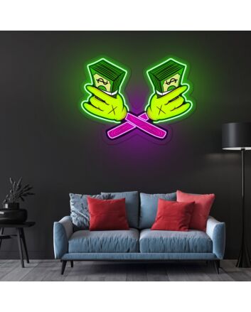 Money Cartoon Neon Sign X Acrylic Artwork