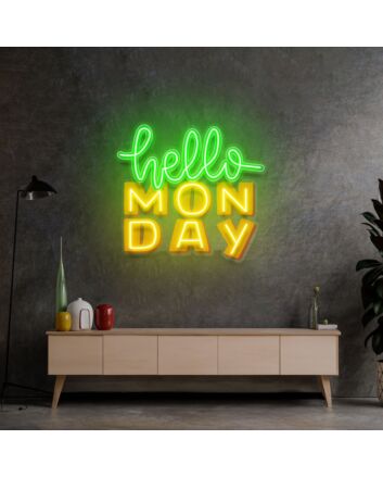 Hello Monday Led Neon Sign Light Pop Art